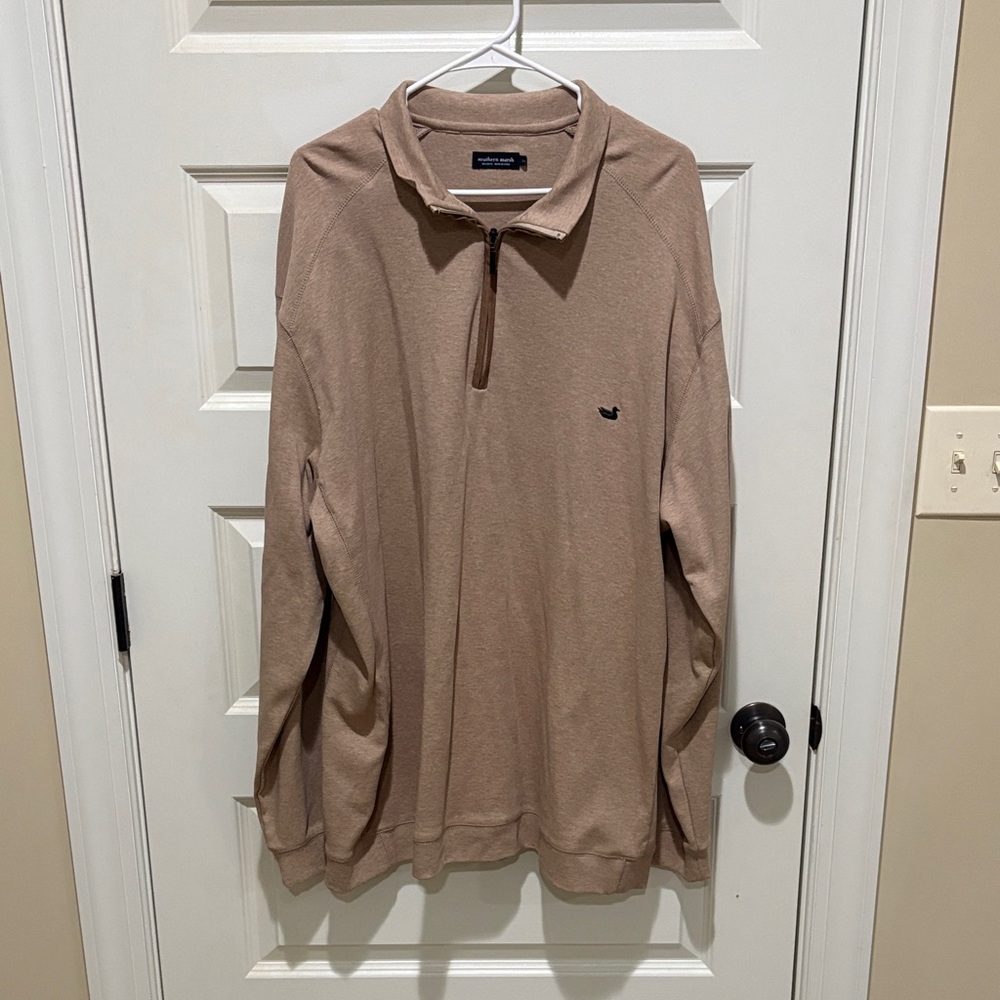 Southern Marsh Tan Quarter-Zip Pullover
